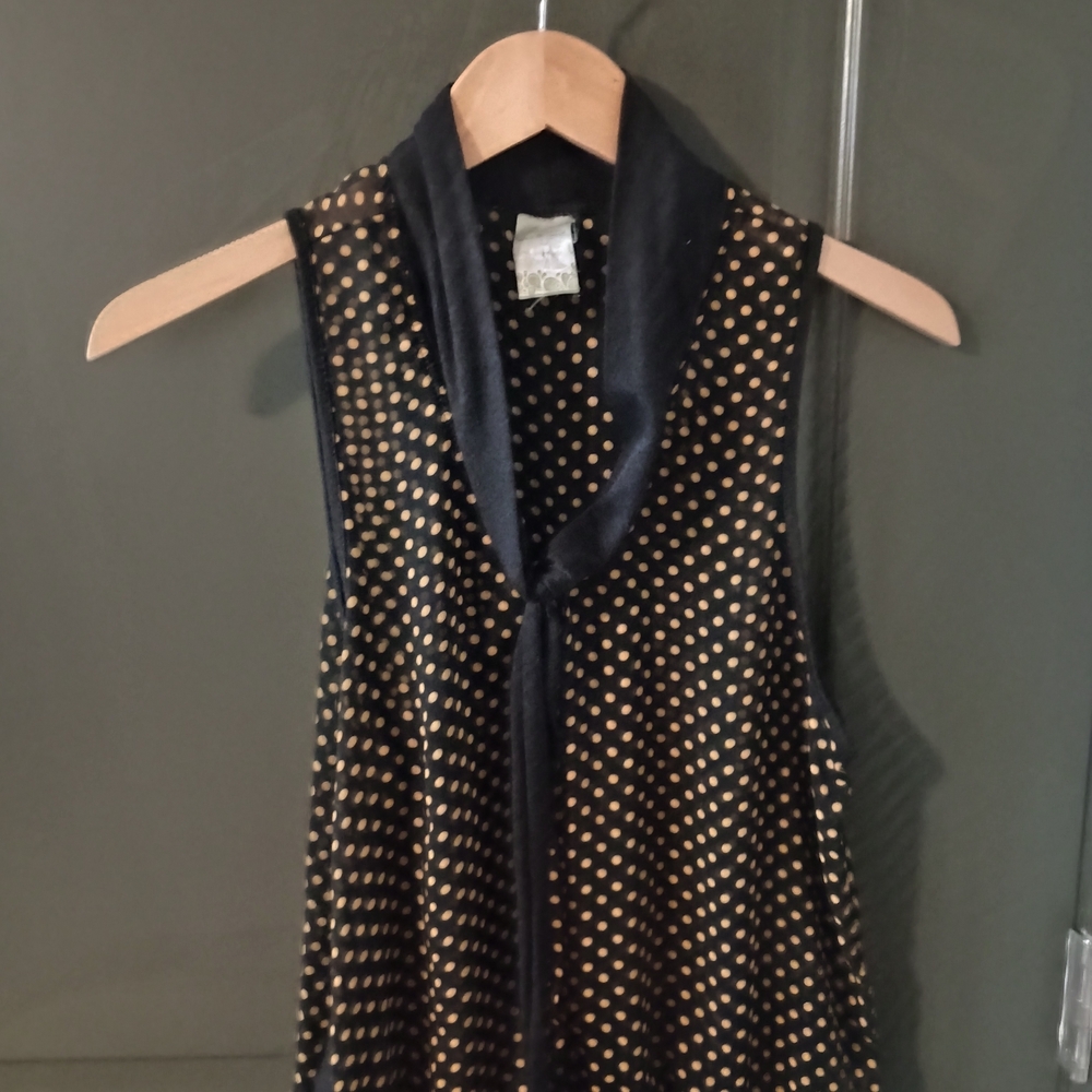 Polka Dot Sleeveless Blouse